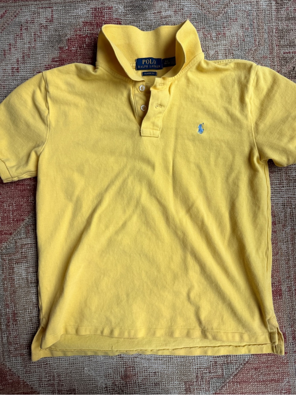 Polo by Ralph Lauren Yellow Short-Sleeve Pique Polo with Light Blue Pony